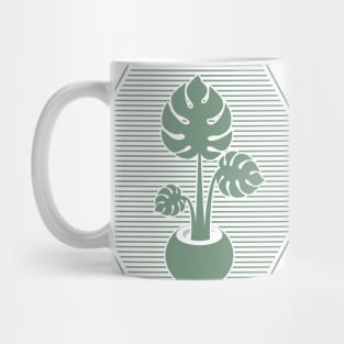 Green Monstera line Mug